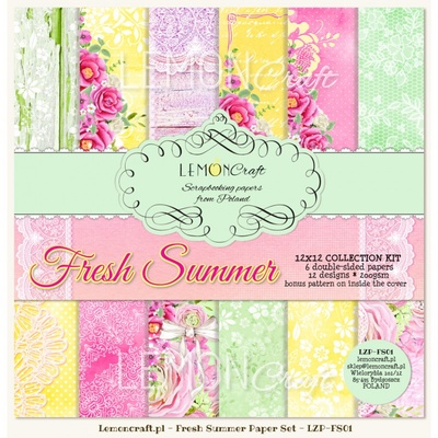 Набор скрапбумаги LemonCraft - Fresh Summer, 30х30 см, с бонусом