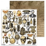 Лист скрапбумаги от ABstudio - elements "Steampunk love" 30х20см