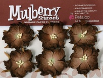 Набор объемных цветов (диких роз) Petaloo - Wild Roses - MulberrySt. - Dk.Brown