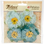Набор объемных цветов Petaloo - Ruffled Peony - Teal