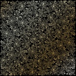 Лист односторонней бумаги с фольгированием Golden Poinsettia Black, ТМ Fabrika Decoru