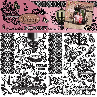 Набор наклеек-высечек HOTP - Enchanted Moments Dazzle, размер 15,2х23 см, 100 шт., цвет черный.