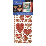 Набор наклеек-высечек HOTP - Mix 'ems Hearts, Tri Color Pack, 3 листа, размер 10х23 см, 105 шт.