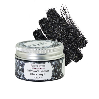 Краска с глиттером Shimmer paint, цвет Черная ночь, ТМ Фабрика Декора, 30 мл