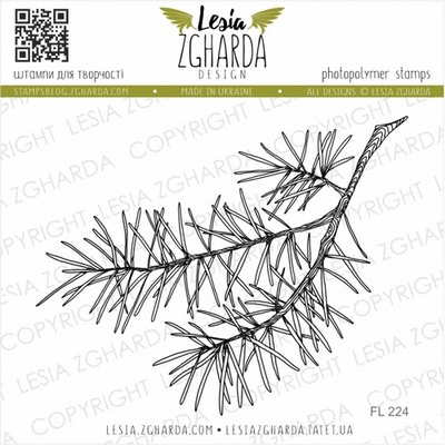 Акриловый штамп Lesia Zgharda Гілка сосни велика FL224
