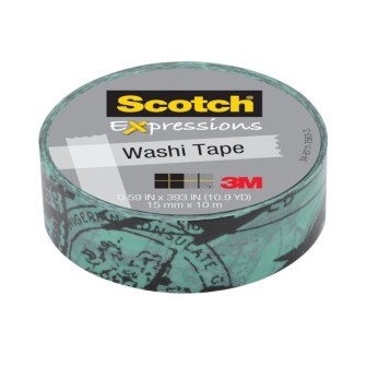 Бумажный скотч от 3M Scotch - Expressions Washi Tape - Airplane, 15ммх10м