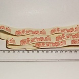 Лента от Thailand -  Lovely Red House Print Cotton Ribbon Label String, Город, 1 метр