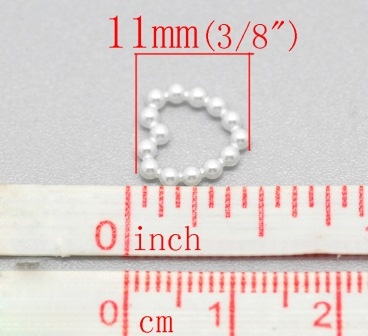Сердце, имитация жемчуга, 11мм, цвет белый, 10 шт.