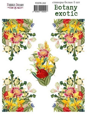 Набор наклеек (стикеров) 5 шт Botany exotic 202, ТМ Фабрика Декора