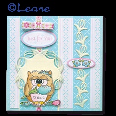 Акриловый штамп от LeCreaDesign - Clearstamp Owlie´s Owl011 Pipa with flower - Сова с цветочком