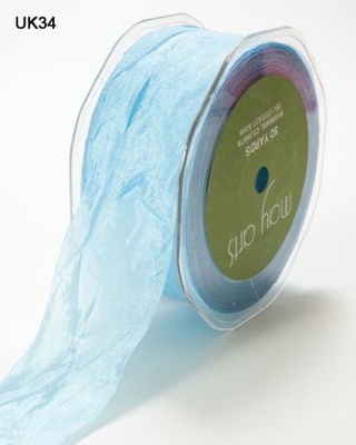 Шебби-лента SILKY/CRUSH, цвет LIGHT BLUE, ширина 38мм, длина 90см