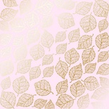 Лист односторонней бумаги с фольгированием Golden Delicate Leaves Light pink, ТМ Фабрика Декора