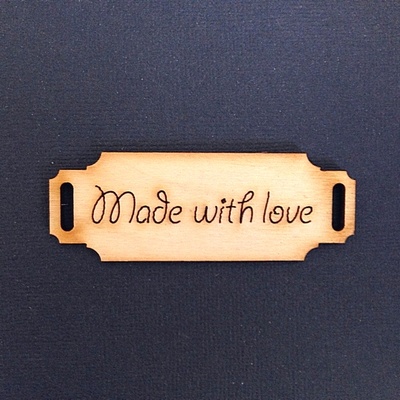 Деревянная фигурка WOOD-063 - Made with Love 2, 1 штука
