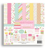 Набор бумаги от Echo park - Birthday Wishes Girl, 12+2 листа, 30х30 см