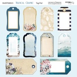 Лист двусторонней бумаги от Scrapmir - Tag-Pad - Nautical Graphic , 20х20см