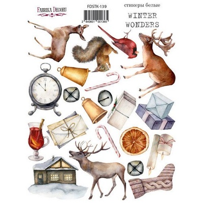 Набор наклеек (стикеров) 22 шт Winter wonders 139, ТМ Фабрика Декора