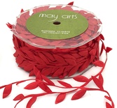 Лента Leaves Ribbon, 90 см, цвет красный  (дина листика 12 мм)