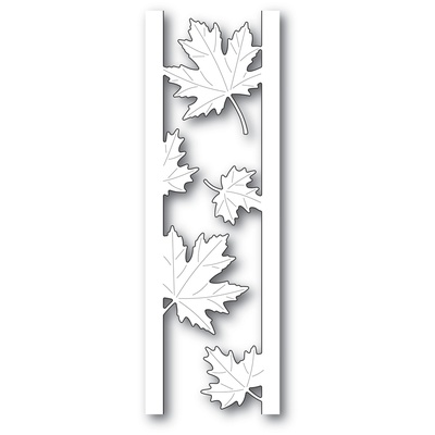 Набор из ножа для вырубки и трафарета от Poppystamps - Maple Leaf Side Strips and Stencil