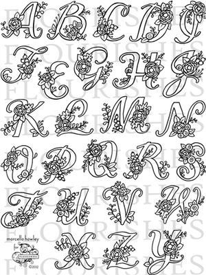 Набор акриловых штампов от Flourishes - Letters in Blossom