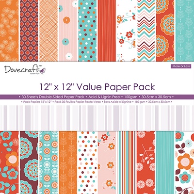 Набор  двусторонней скрапбумаги от  Dovecraft - More or Less Value Pack, 30x30 см, 30 шт