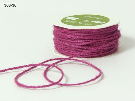 Джутовый шнур Twisted Burlap - Grape, 1 мм, цвет: розовый, 90 см