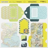 Лист двусторонней бумаги от Scrapmir - Конверты - Let's Travel, 20х20см