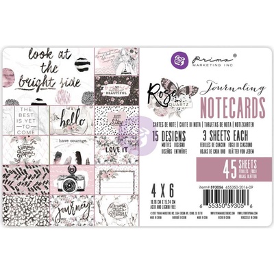 Карточки для журналинга от Prima - Rose Quartz Journaling Cards 4"X6"