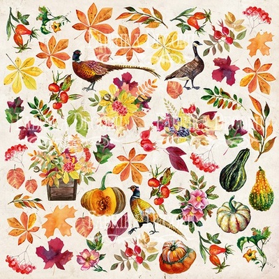 Набір картинок для вирізання Botany autumn redesign 30,5х30,5 см, ТМ Фабрика (01074F)