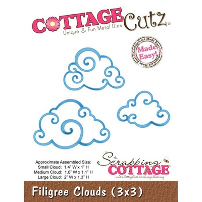Лезвие CottageCutz - Filigree Clouds (3x3)