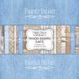 Набор скрапбумаги Wood denim lace 15x15см, ТМ Фабрика Декору