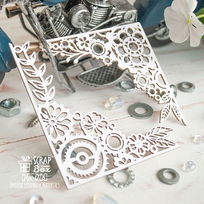 Чипборд ScrapBox - Уголки в стиле стимпанк 2шт Hw-078