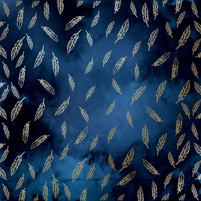 Лист односторонней бумаги с фольгированием Golden Feather Night garden,ТМ Фабрика Декора