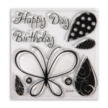 Набор лезвий с штампиками от Sizzix - Framelits Die Set 6PK w/Stamps - Butterflies, 6 шт.