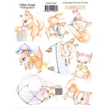 Набор наклеек (стикеров) 9 шт Funny fox girl  184, ТМ Фабрика Декора