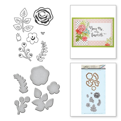 Нож для вырубки + штампы от Spellbinders - Quite Contrary - Debi Adams - Floral Divine