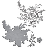 Нож для вырубки + штампы от Spellbinders - Flower Bouquet
