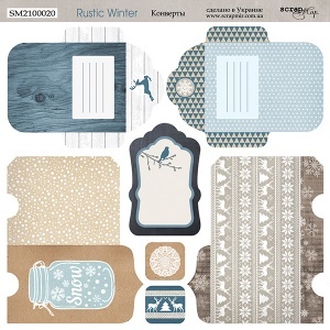 Лист двусторонней бумаги от Scrapmir -  Конверты - Rustic Winter, 20х20см
