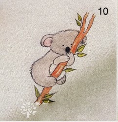 Картинки на льне - Коала, арт.0153, 20х20 см