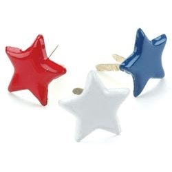 Набор брадсов Creative Impressions - Red/White/Blue Stars, 50 штук