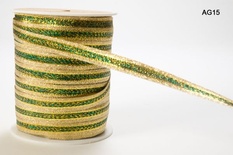Лента Solid/Metallic, цвет зеленый/золотистый, ширина 95 мм, длина 90 см