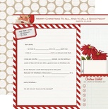 Лист двусторонней скрапбумаги Teresa Collins Designs - Santa's List - Santa's Letter, размер 30х30 см.