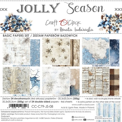 Набір скраппаперу Craft O'Clock - Jolly Season, 20,3X20,3 см - Basic