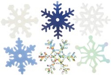 Снежинки из пластика Creative Impressions -  Medium Shimmer Snowflakes, 75 штук
