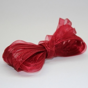 Ленточка из органзы Dark red, 6мм, цвет темно-красный, 5 м