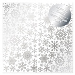 Ацетатний аркуш з фольгуванням Silver Snowflakes 30,5х30,5 см, ТМ Фабрика Декору