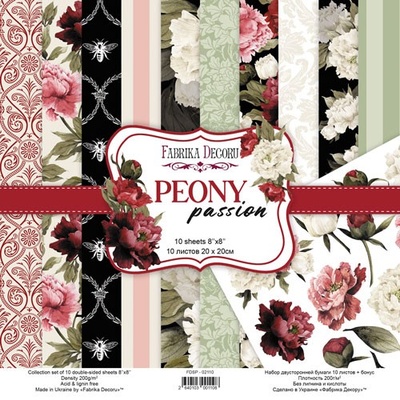 Набор скрапбумаги Peony passion 20x20 см, ТМ Фабрика Декора
