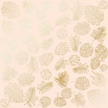 Лист односторонней бумаги с фольгированием Golden Tropical Leaves Beige,ТМ Фабрика Декора