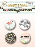 Набор скрап-фишек для скрапбукинга от Scrapmir Simple Flowers, 4 шт