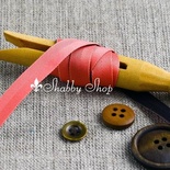 Лента American Crafts двусторонняя в ромбики, голубо-кирпичная, ширина 9,5мм, 90 см