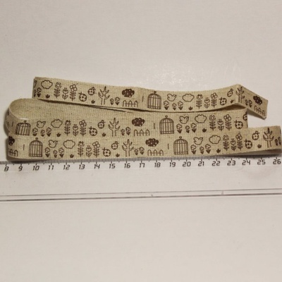 Лента от Thailand - Bird Cage Pattern Linen Ribbon Label String, 1 метр